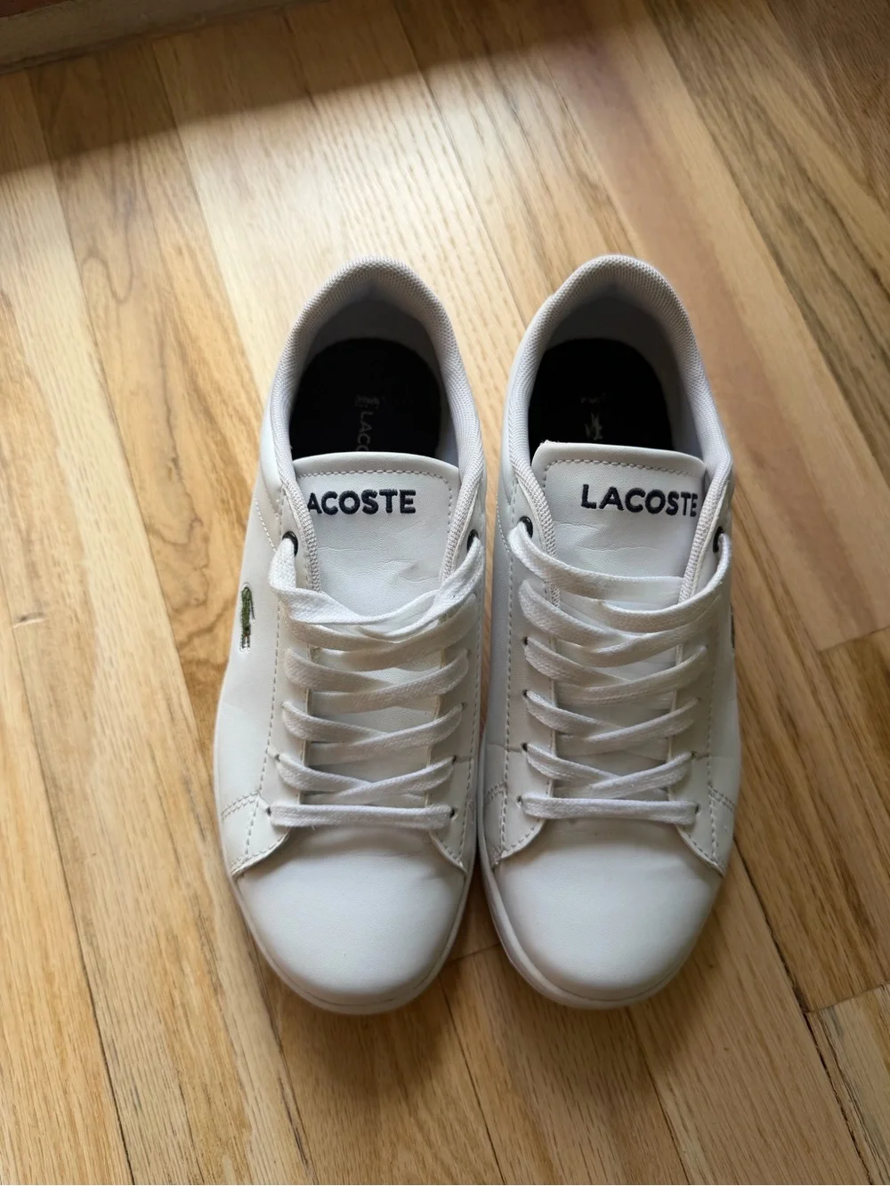 Lacoste White Sneakers with Green Crocodile Accent - Picture 2 of 8
